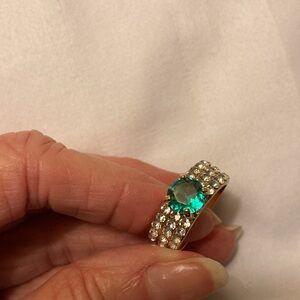 Turquoise stone w rhinestone ring